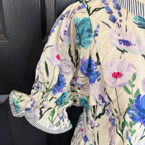 NWOT Umgee Floral Print Puff Sleeve Mini Dress - Picture 6 of 13